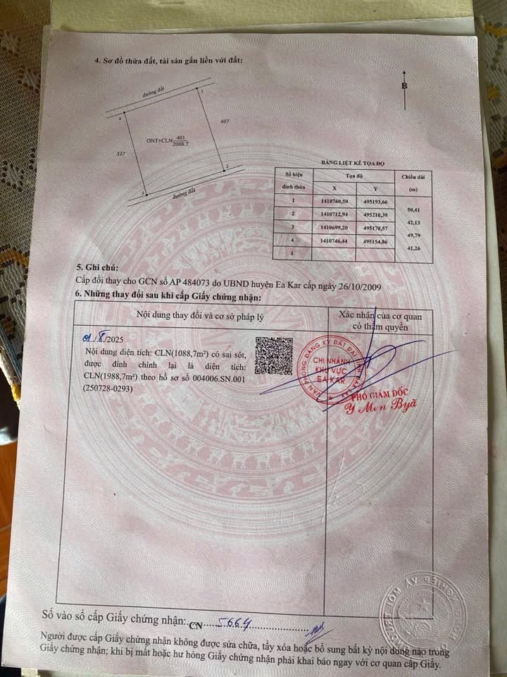 Đất nền Ea Kar, Đắk Lắk 2000m² giá hơn 800 triệu - Sổ đỏ chính chủ