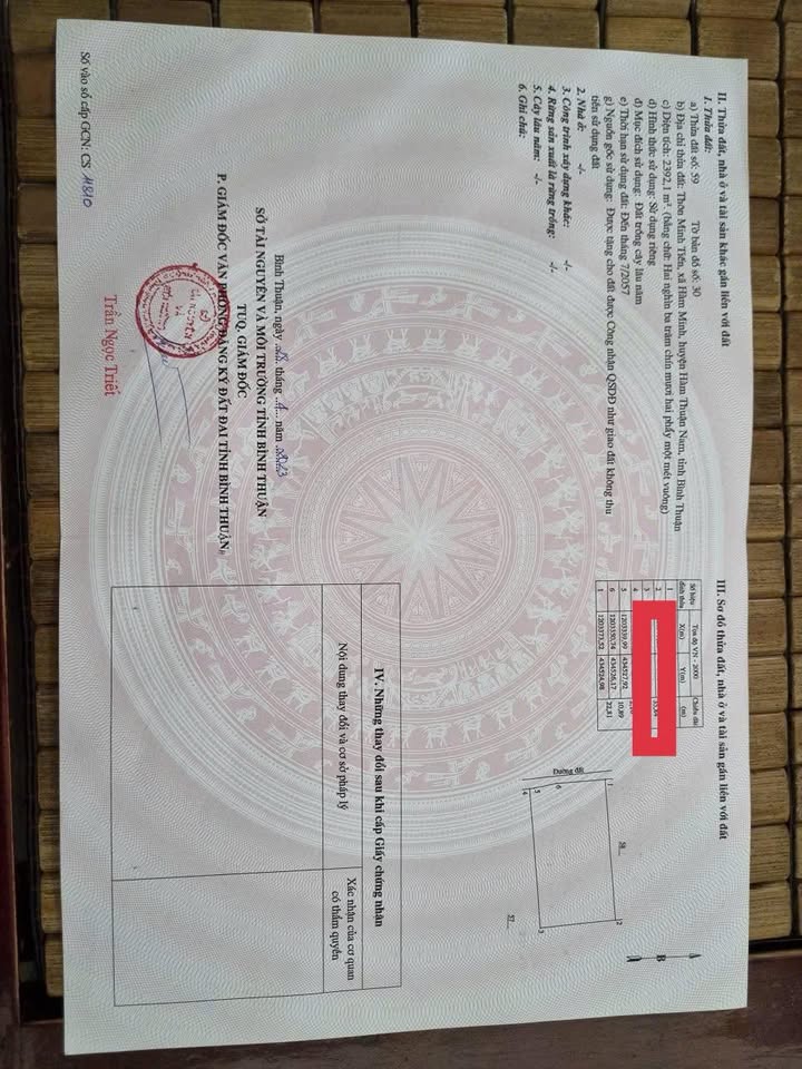 Bán gấp đất 2400m² mặt tiền 35m, Hàm Minh, Bình Thuận - Có nhà cấp 4 & thanh long