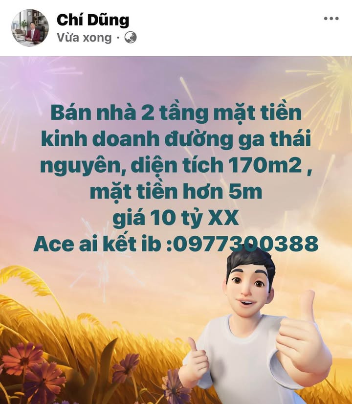 Nhà Mặt Tiền Kinh Doanh Đường Ga, Thái Nguyên - 170m², 2 Tầng, Giá Thỏa Thuận