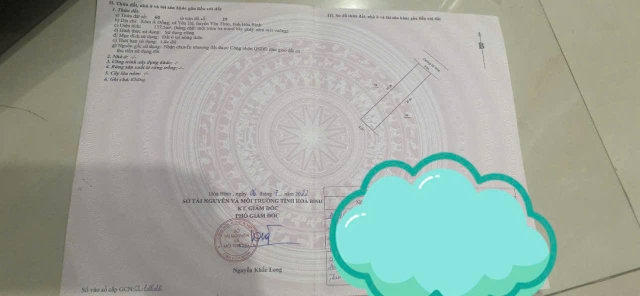 Đất nền Á Đồng, Yên Thủy 138m² - Tiềm năng tăng giá vượt trội!