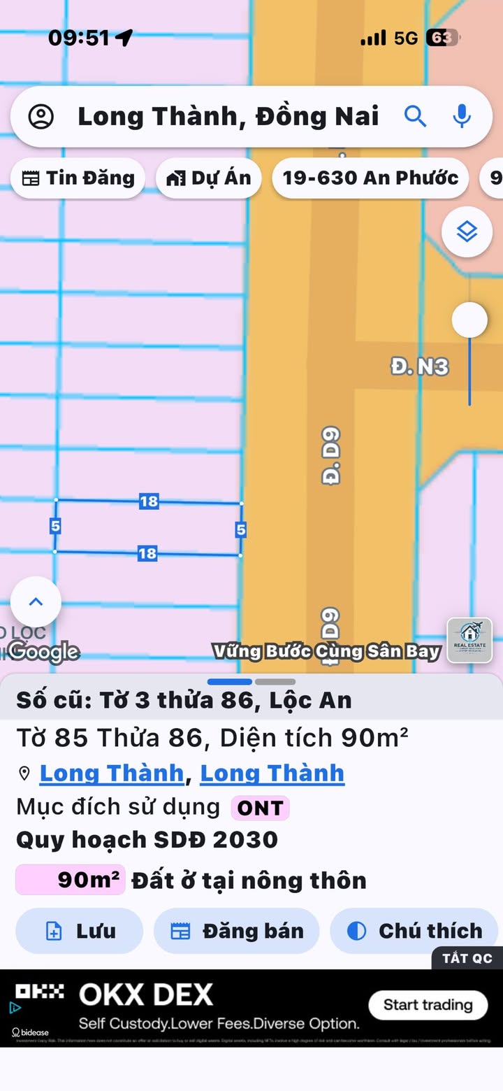 Đất nền D2D Lộc An, Long Thành 90m² - Sổ hồng thổ cư, giá 3.3 tỷ