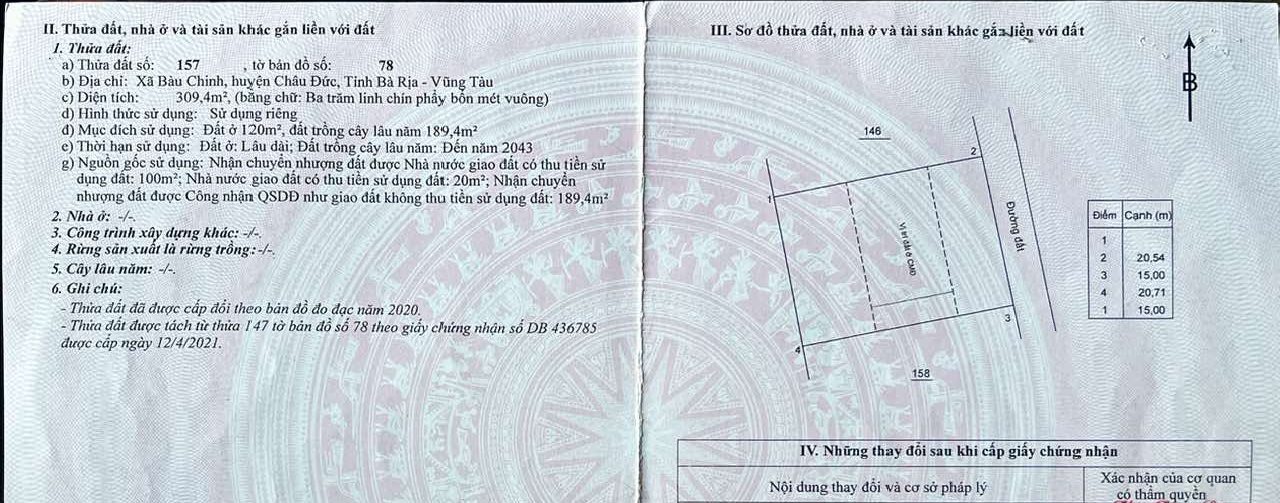 Đất nền Bàu Chinh, Châu Đức 300m² - Sổ đỏ sẵn, tiềm năng vàng!