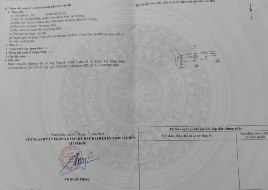 Đất nền Phú Điền, Nam Sách 82m² - Sổ đỏ chính chủ