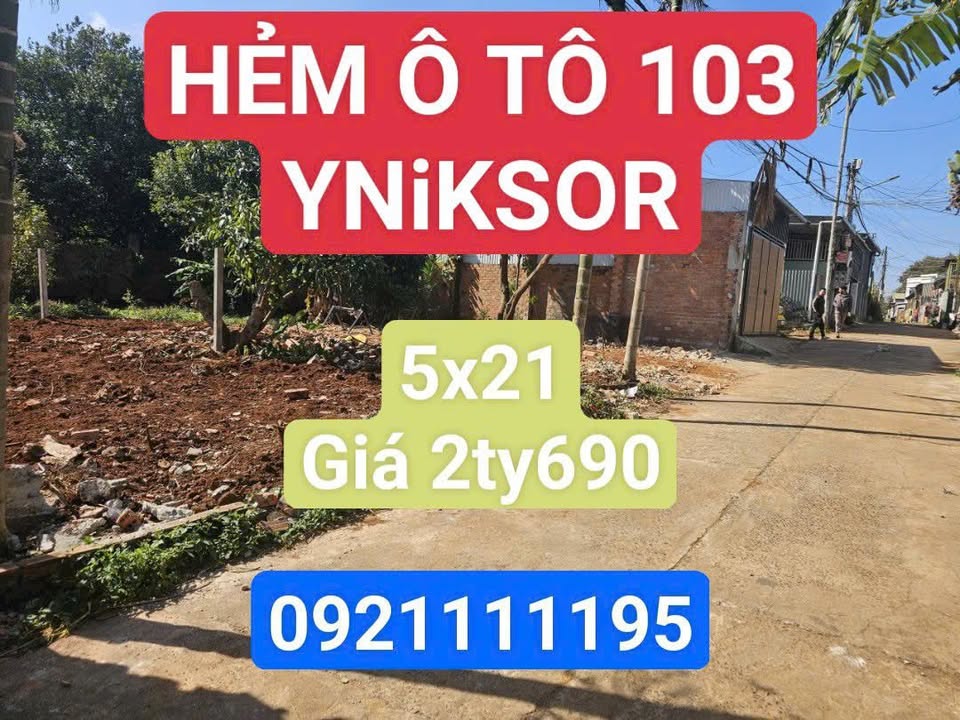 Đất Nền Hẻm 103 YNiks Or, Buôn Ma Thuột 105m² - Sổ Hồng Riêng, Giá 2.69 Tỷ