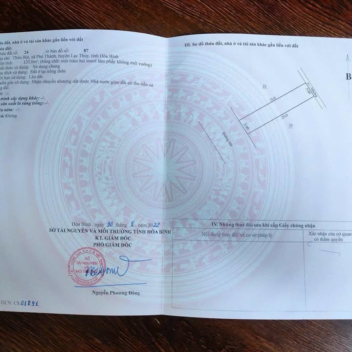 Đất nền Lạc Thủy 125m² sổ hồng sẵn - Gần Chùa Tiên Đầm Đa