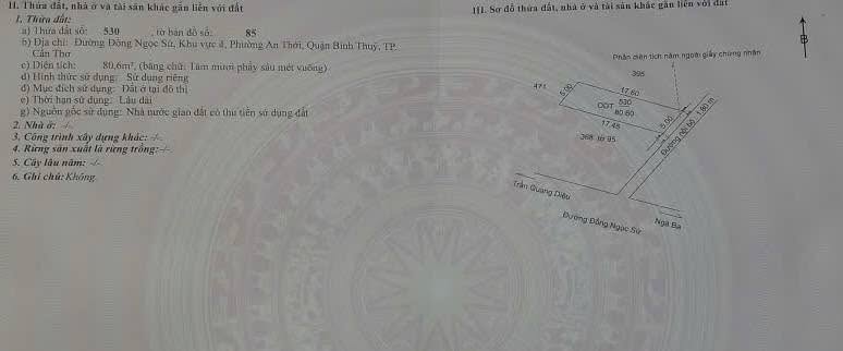 Bán Đất Đường Đồng Ngọc Sứ, Cần Thơ - 80.6m² - Sổ Hồng Thổ Cư
