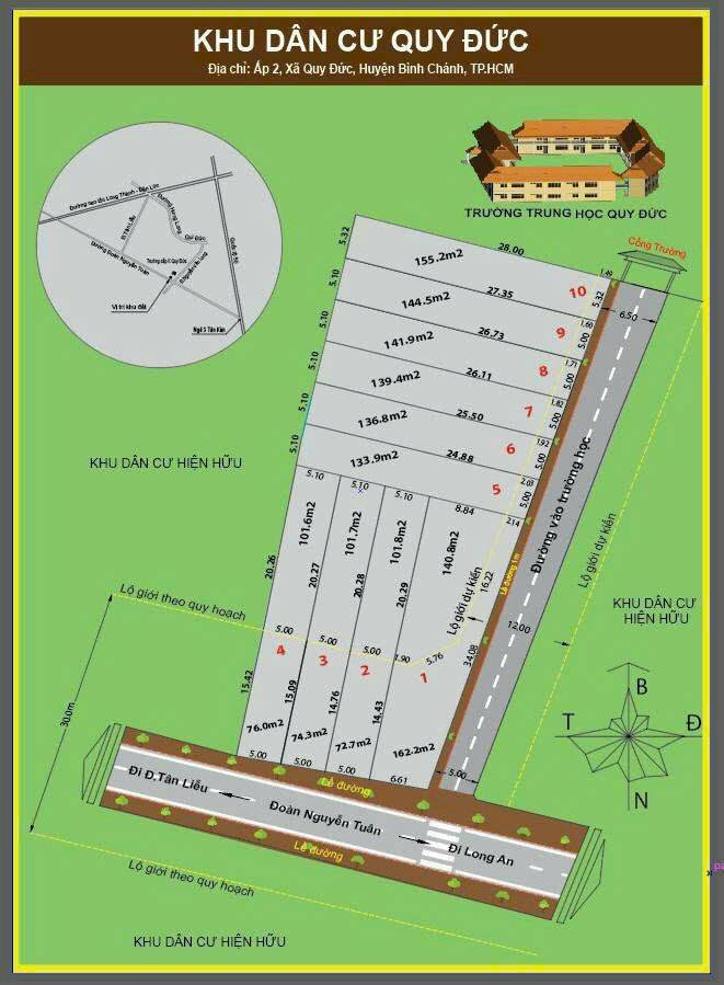 Đất nền Đường Đoàn Nguyên Tuấn 188m² giá 5.6 tỷ - Đường to ô tô