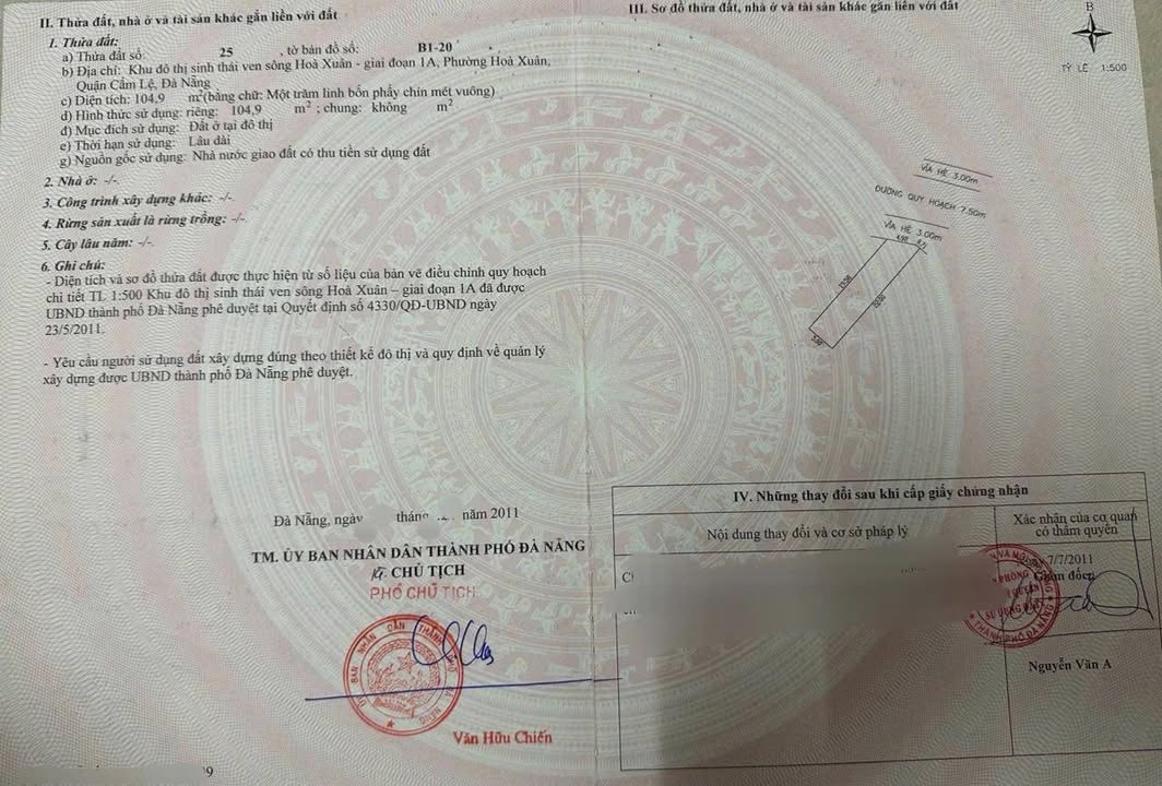 Đất Nền Mặt Tiền Lê Quang Hòa, Đà Nẵng - 105m² Kinh Doanh Đắc Lợi