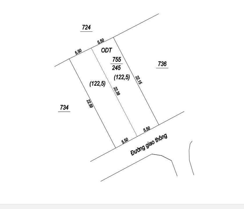 Đất Nền Ba Hàng 122.5m² Sổ Hồng Full Thổ Cư - Giá Tốt Chỉ Từ 1.1 Tỷ
