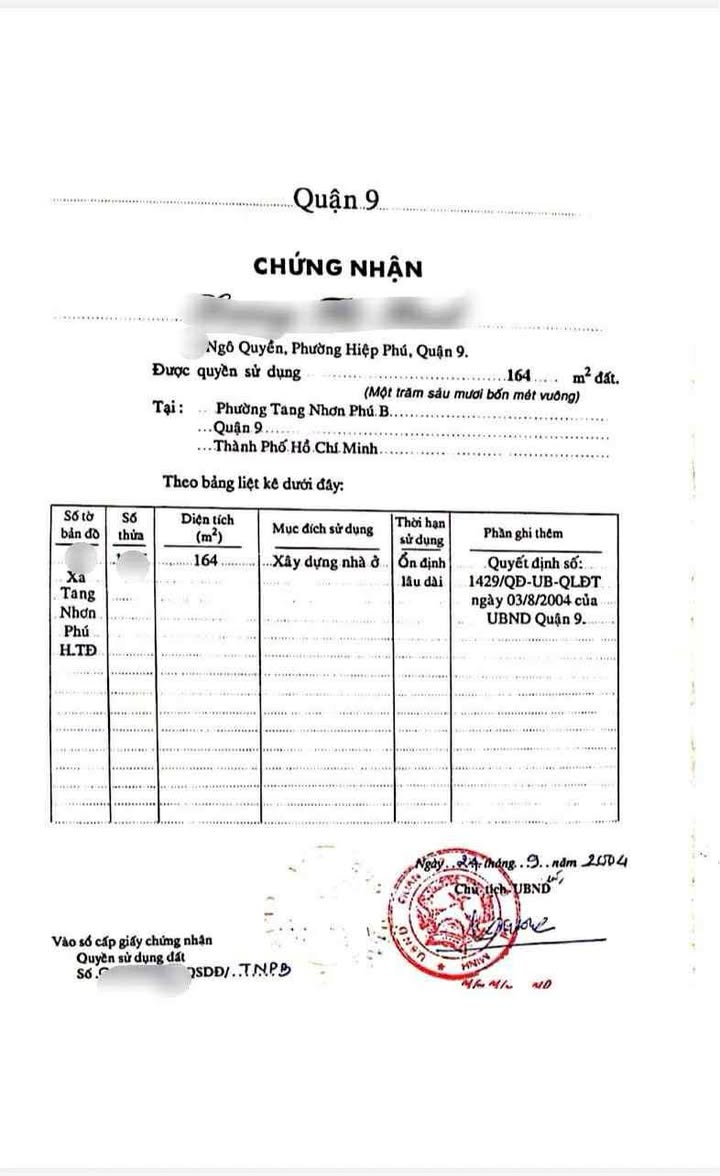 Đất Nền Tăng Nhơn Phú B Q9 - 164m² Full Thổ Cư - Giá Tốt