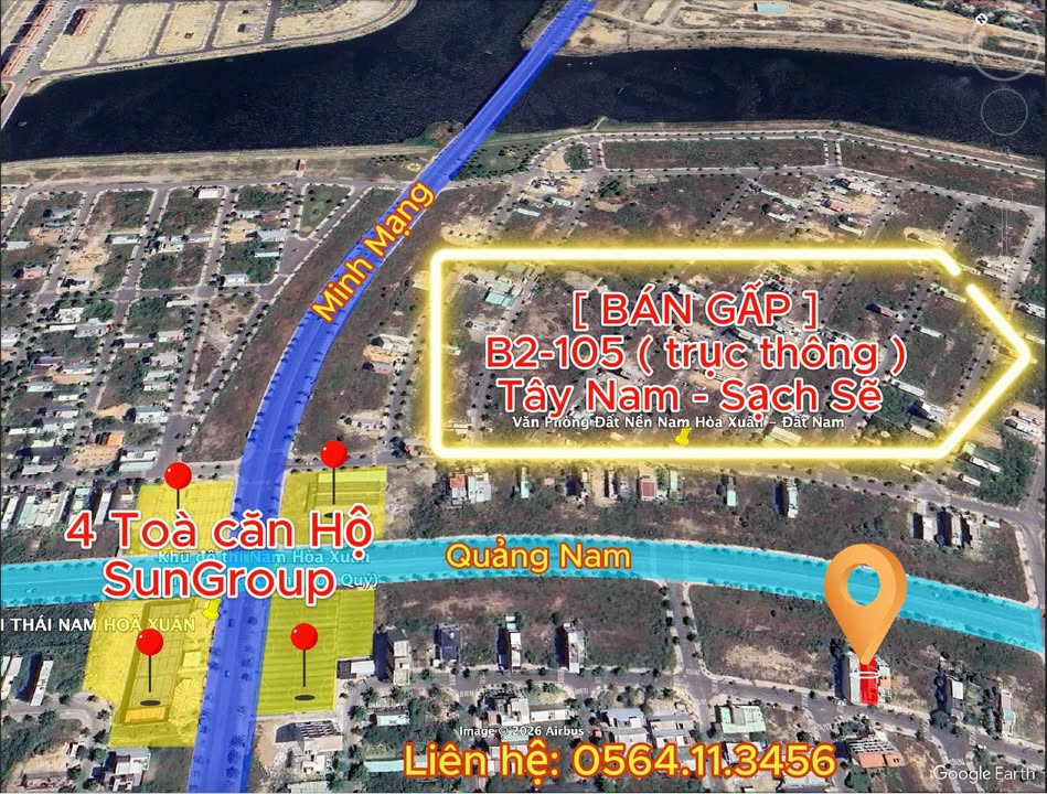 Đất Nam Hoà Xuân 125m² - Sát Ngã Tư Minh Mạng, Hướng Nam - Giá Tốt