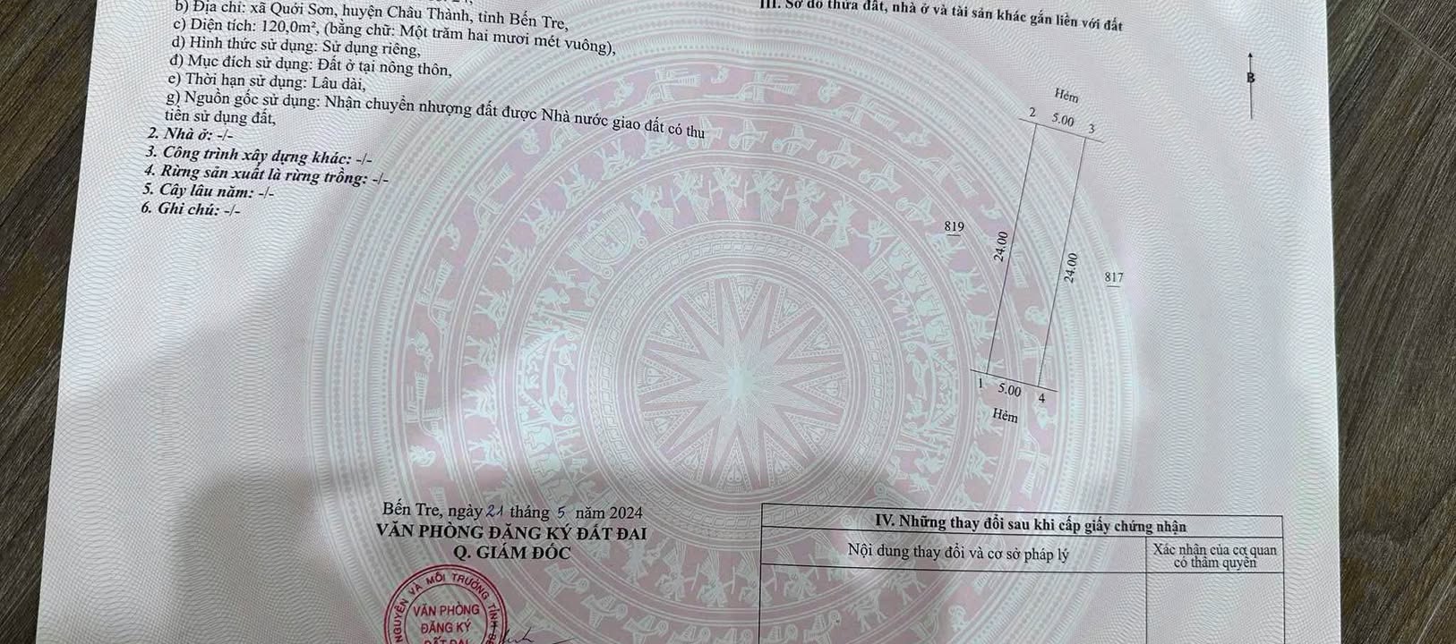 Bán Gấp Đất Nền 120m² Đường Số 2 Bến Tre - Giá 1.25 Tỷ, Dân Cư Đông Đúc