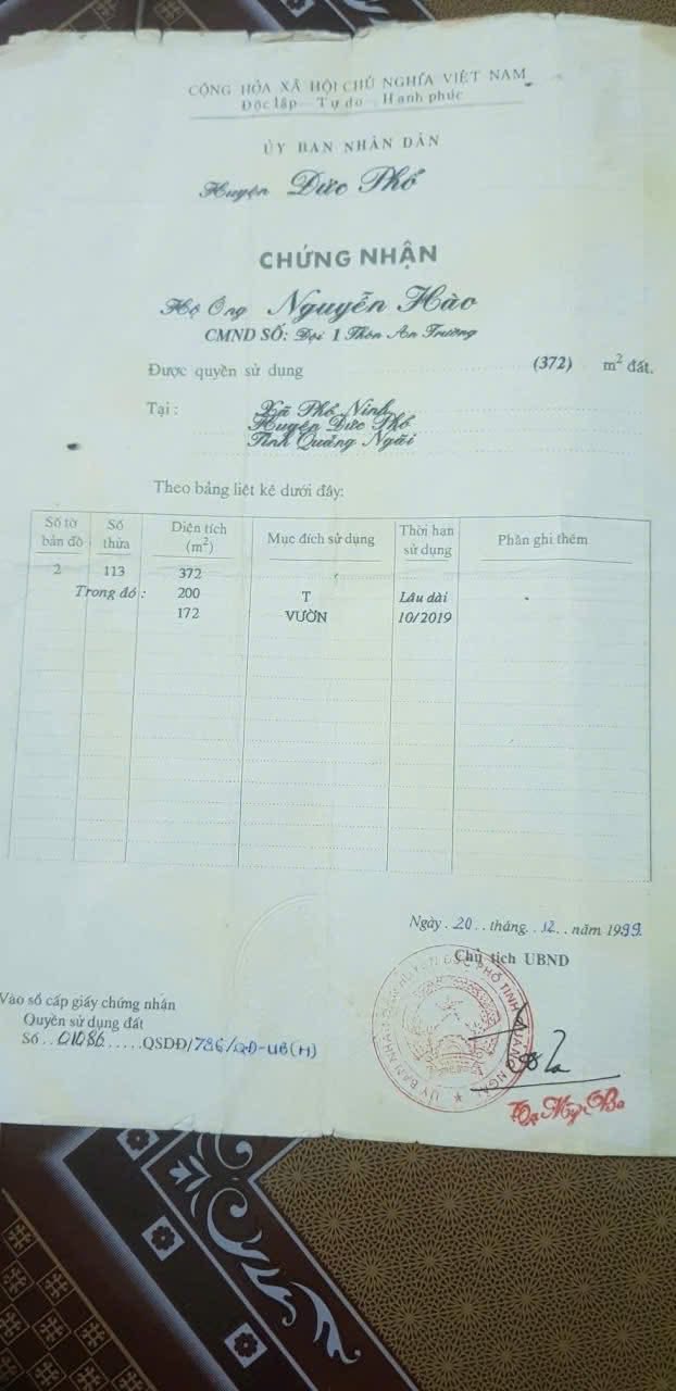 Đất nền Đức Phổ 400m² (có nhà cấp 4) - Sổ đỏ sẵn sàng giao dịch