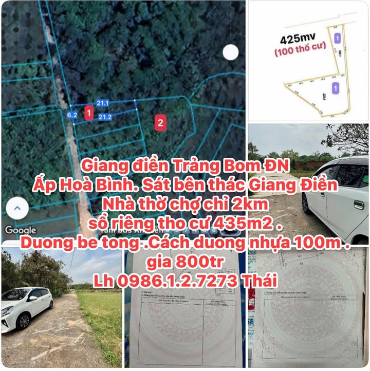 Đất nền Giang Điền Trảng Bom 435m² - Sổ đỏ chính chủ!