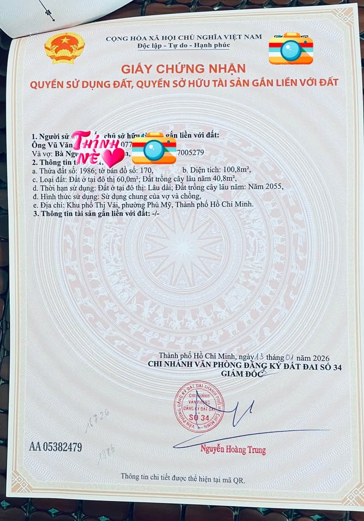 Đất nền Thị Vãi, Phú Mỹ 100m² - Sổ đỏ chính chủ, sẵn sàng xây dựng