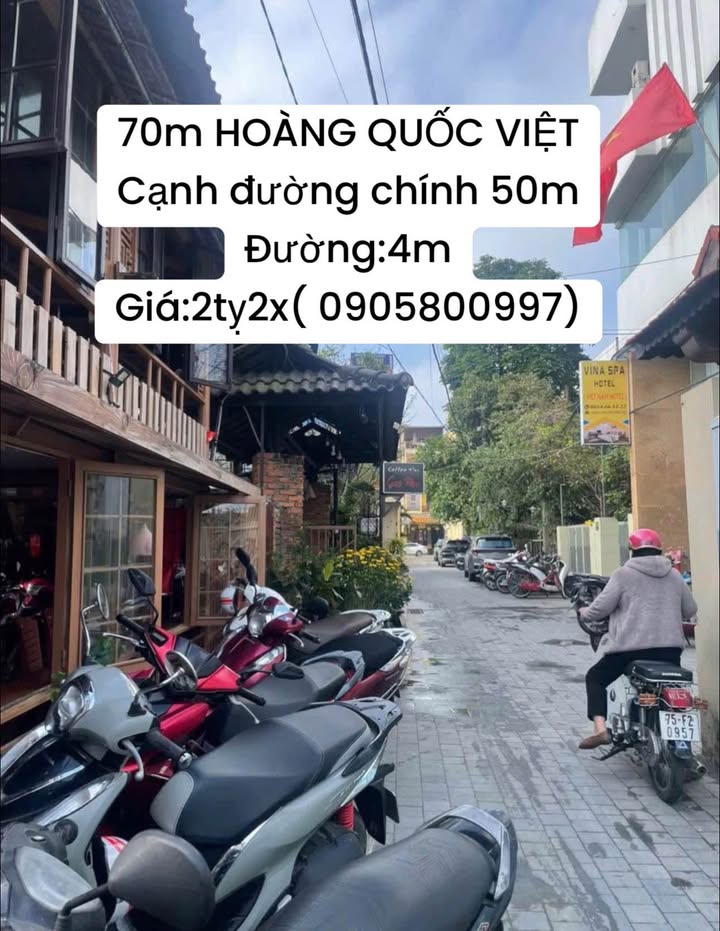 Đất nền Hoàng Quốc Việt Huế 70m² giá 2.2 tỷ - Sổ đỏ chính chủ