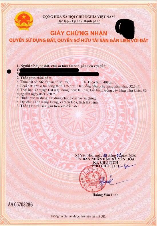 Đất nền Thôn Rạng Đông 403m² Hà Tĩnh - Tiềm năng tăng giá vượt trội!