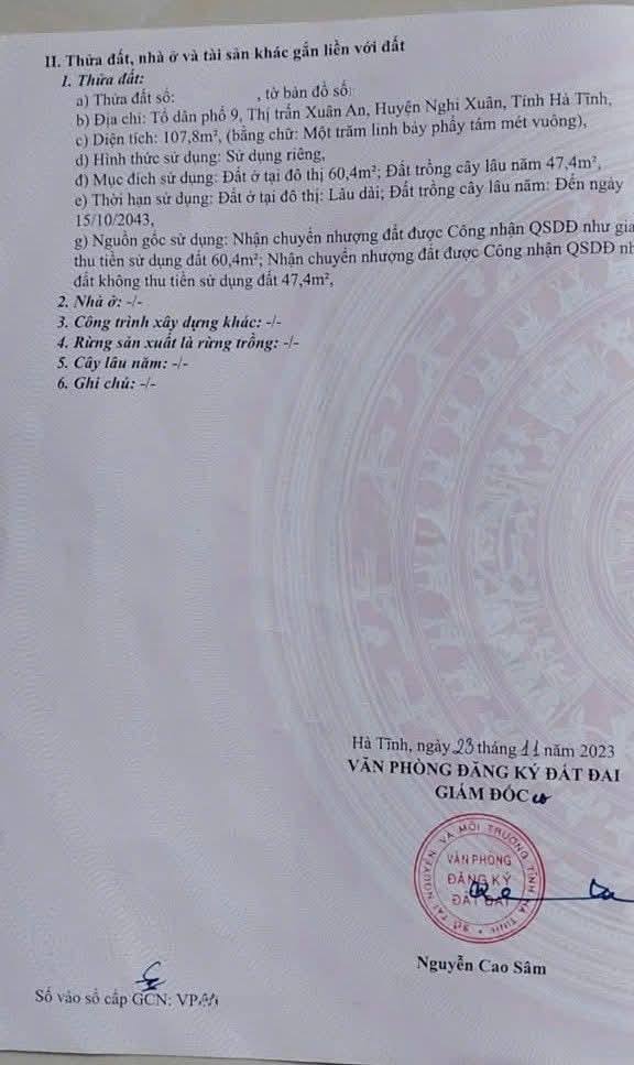 Bán Đất 108m² Nghi Xuân, Hà Tĩnh - Sổ Đỏ Chính Chủ, Giá 1.5 Tỷ