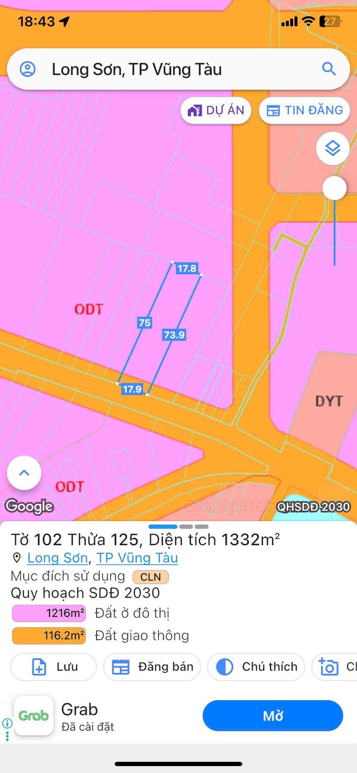 Đất nền Xã Long Sơn Vũng Tàu 1350m² giá 8 tỷ - Tiềm năng tăng giá!