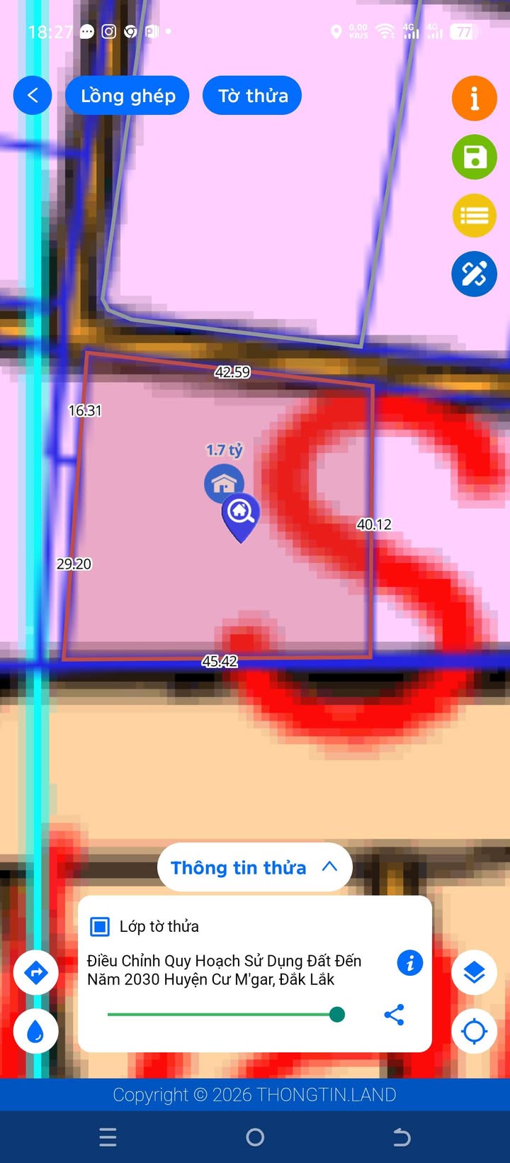 Đất nền Cư Dliê M'nông 1.800m² giá 1.999.999 triệu - Sổ đỏ chính chủ