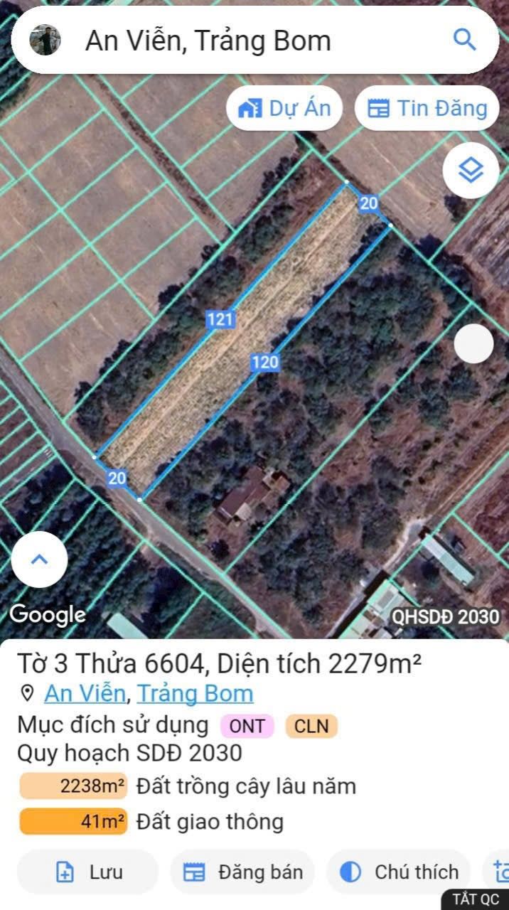 Đất nền An Viễn Trảng Bom 2.279m² giá 6 tỷ - Sổ đỏ chính chủ