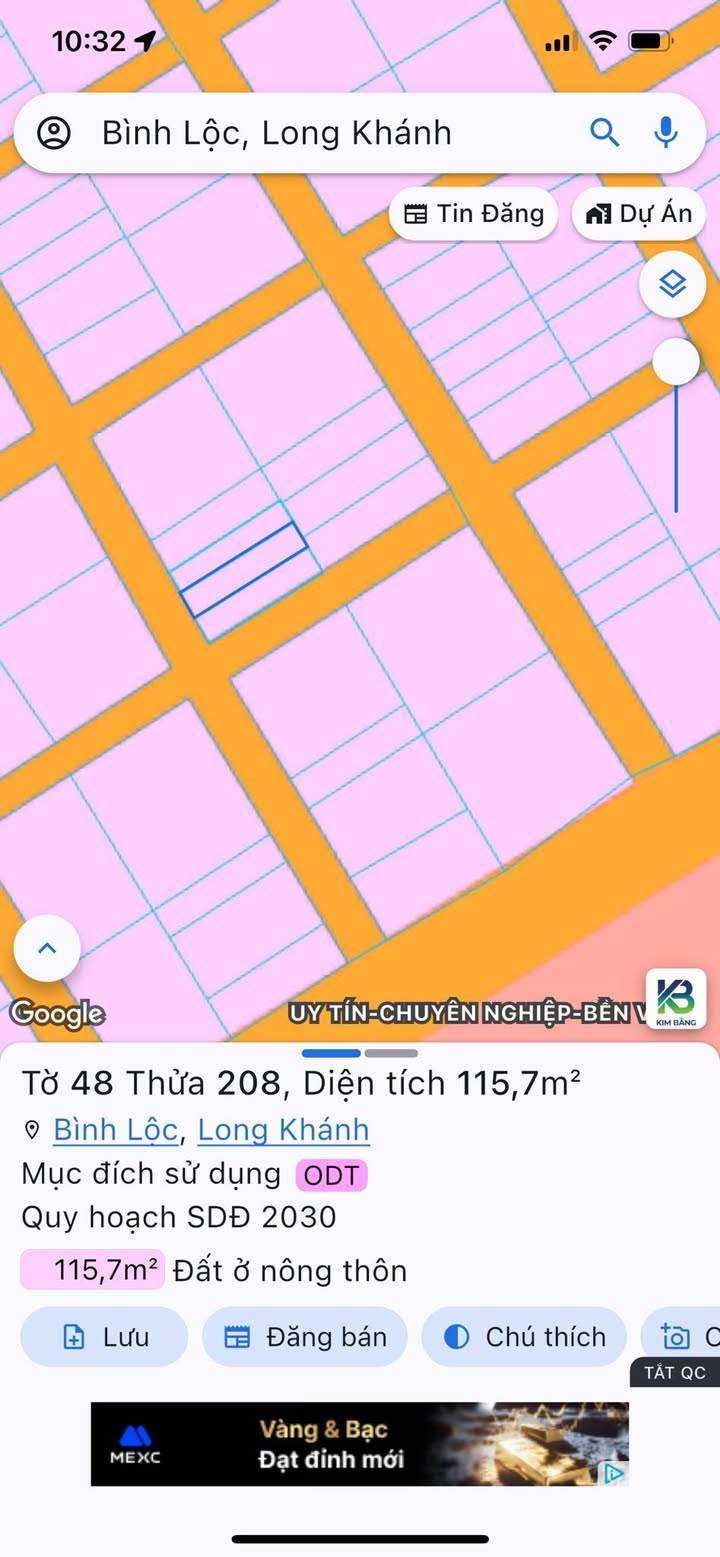 Đất nền Bình Lộc Long Khánh 115m² giá 850 triệu - Sổ đỏ chính chủ