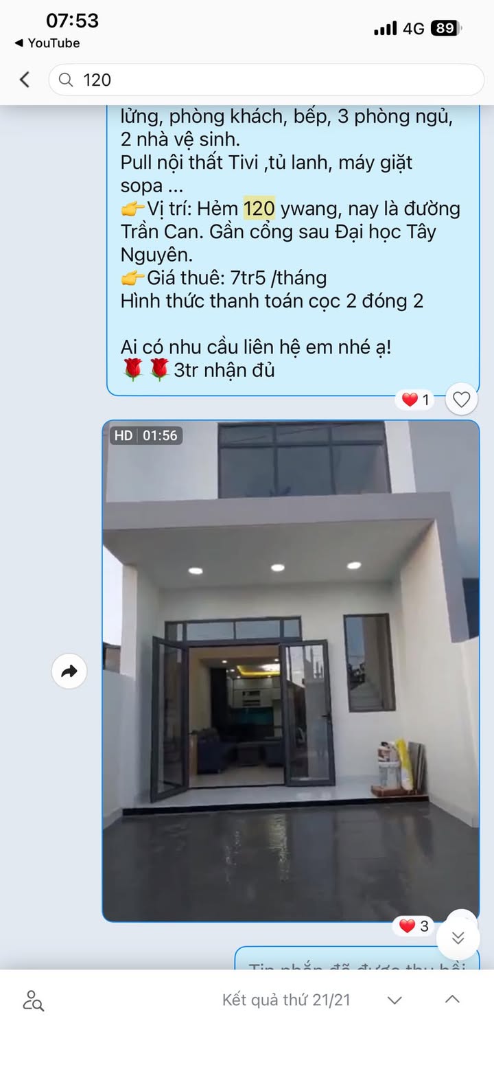 Cho thuê nhà nguyên căn 3PN full nội thất, gần ĐH Tây Nguyên - Buôn Ma Thuột