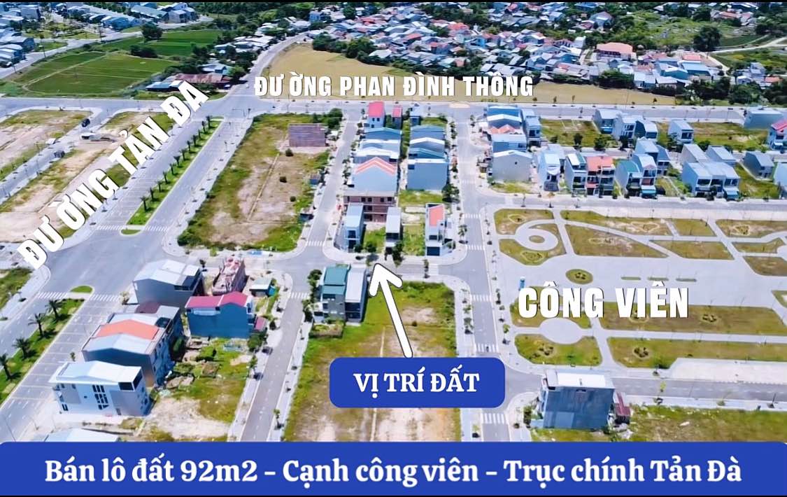 Đất nền Đường Tản Đà Huế 92m² - Sổ hồng chính chủ, tiềm năng sinh lời!