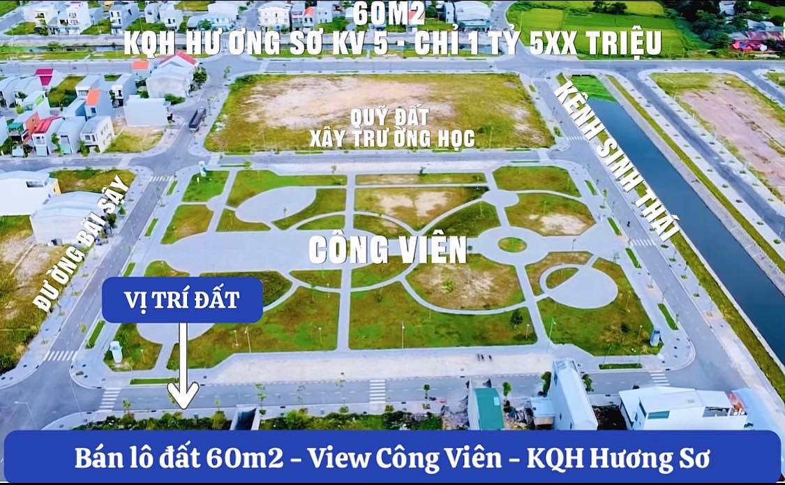 Đất Nền Hương Sơ Huế - 60m² View Công Viên, Sổ Hồng Sẵn