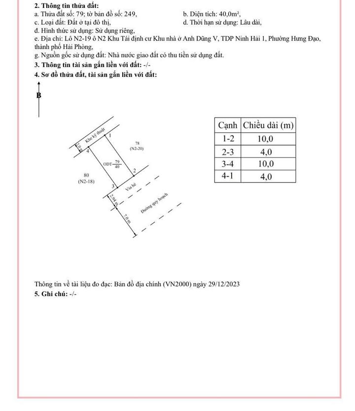 Bán Đất Tái Định Cư Anh Dũng V - 40m² Lô Góc, Giá Tốt, Dương Kinh