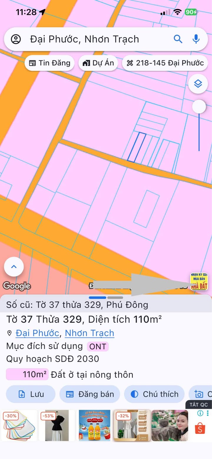 Đất Nhơn Trạch Phú Đông 110m² 2.5 tỷ - Sổ đỏ chính chủ