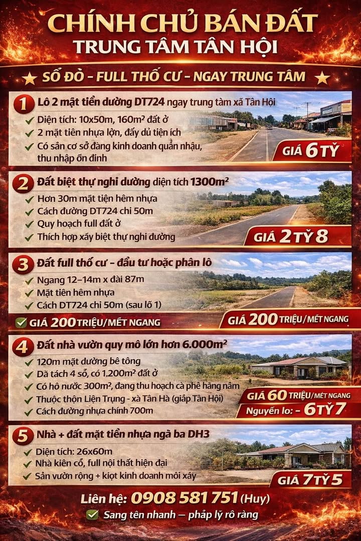 Đất nền Tân Hội Đức Trọng 160m² 6 tỷ - Sổ đỏ chính chủ