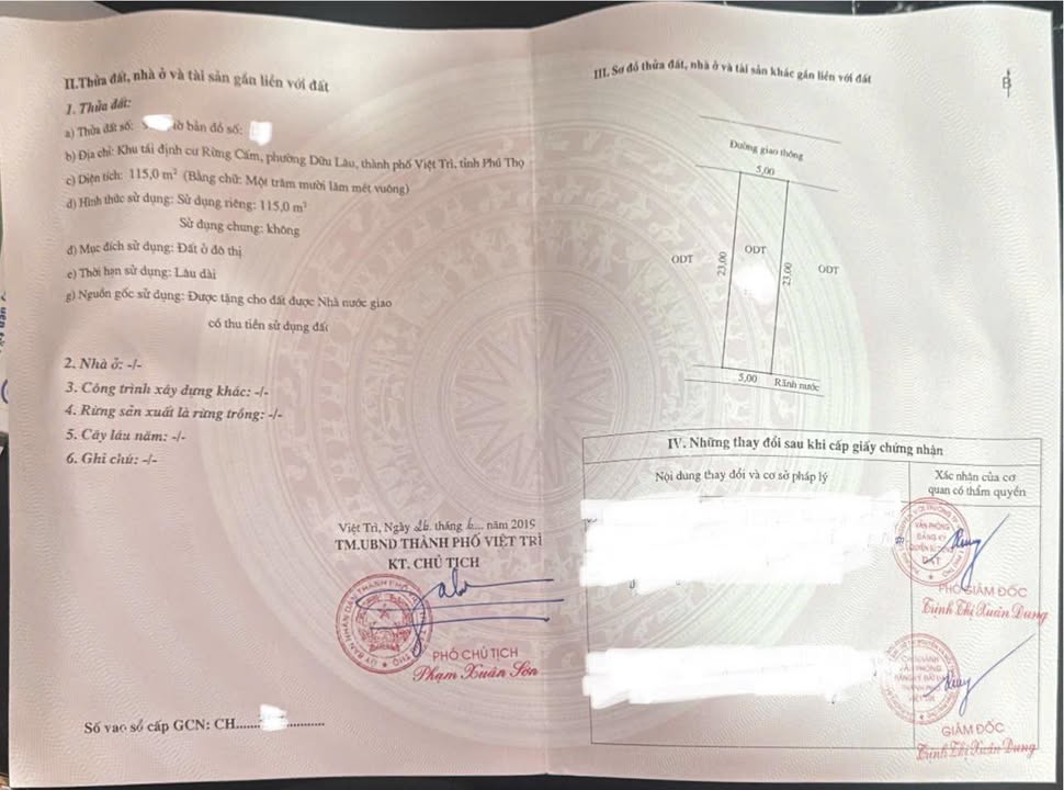 Đất Nền Việt Trì 115m² - Ngay Trung Tâm, Sổ Đỏ Chính Chủ