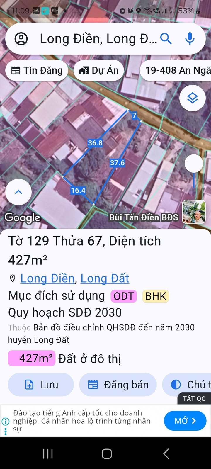 Đất nền Long Nguyên, Bàu Bàng: 423m² nở hậu, giá 2.4 tỷ - Lý tưởng biệt thự vườn