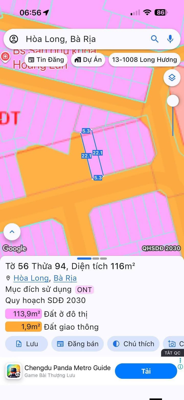 Đất Võ Văn Kiệt Hòa Long 117m² 2.45 tỷ - Sổ đỏ chính chủ