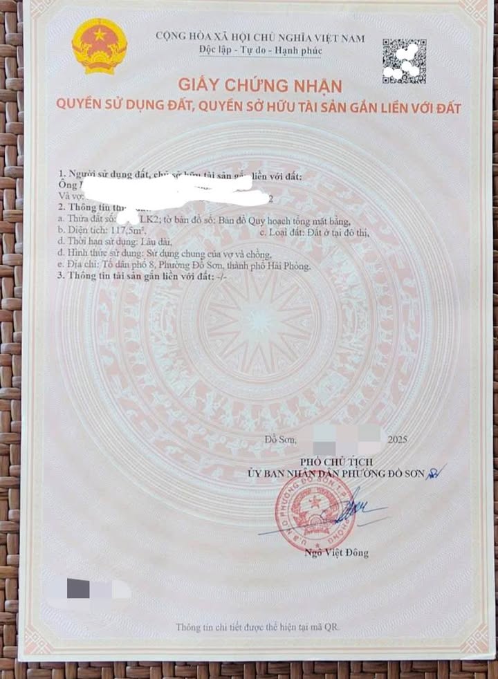 Đất nền Đồ Sơn, Hải Phòng 117.5m² 4.6 tỷ - Tiềm năng tăng giá vượt trội!