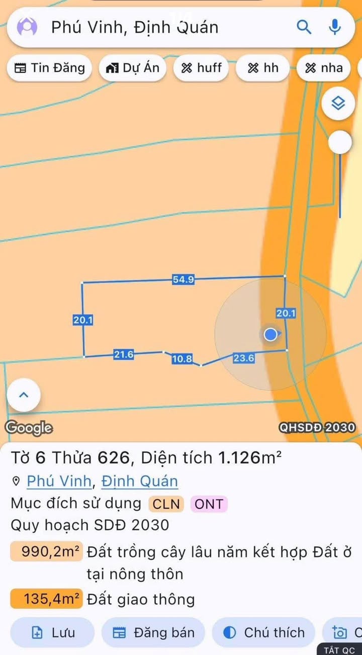 Bán Đất Vườn Bưởi 100m² Thổ Cư Mặt Tiền Bê Tông - Biên Hòa, Đồng Nai