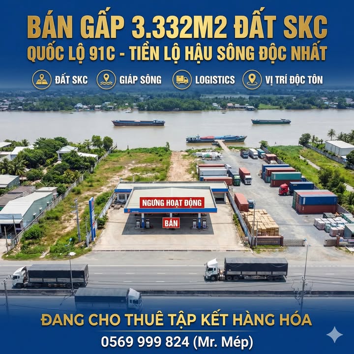 Đất SKC Khánh An 3.332m² QL91C - Sổ đỏ chính chủ