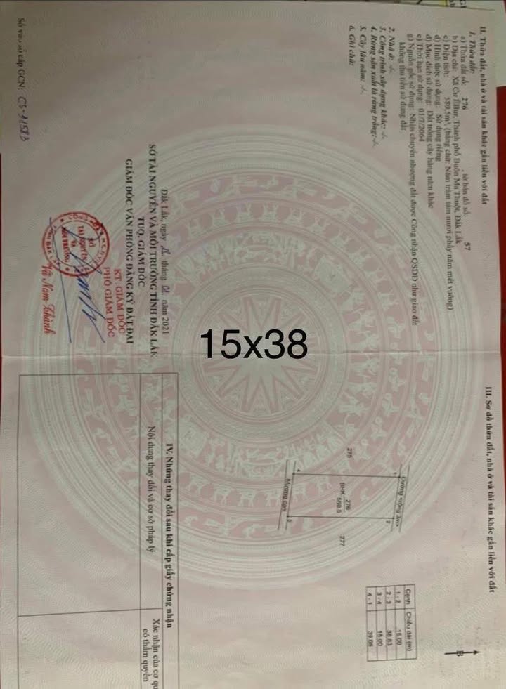 Đất thổ cư 525m² tại Ea Kar, Đắk Lắk - Giá 850 triệu, bán gấp