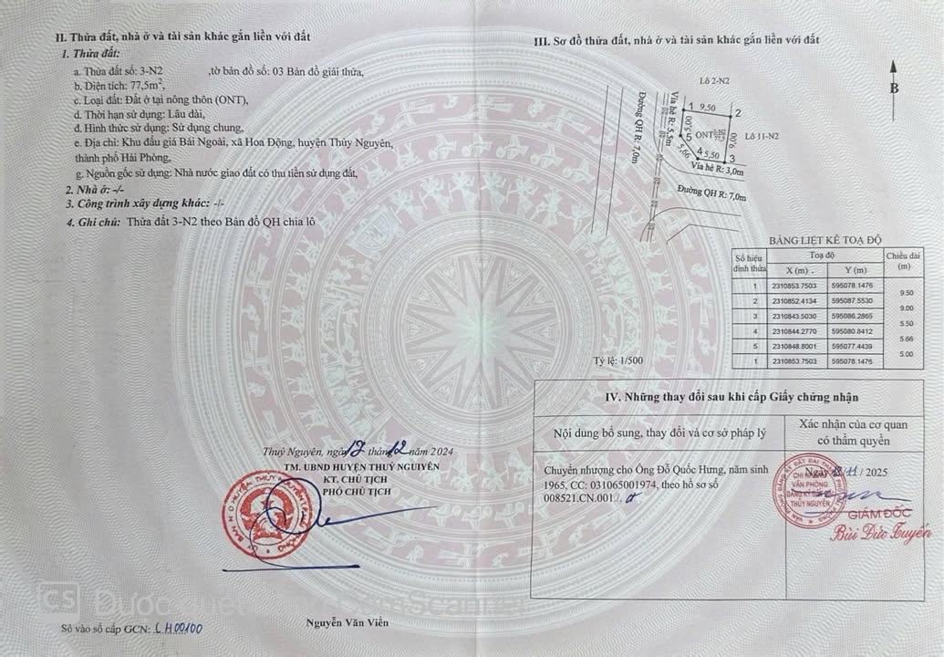 Đất nền Hoa Động 78m² giá 5 tỷ - Sổ đỏ chính chủ