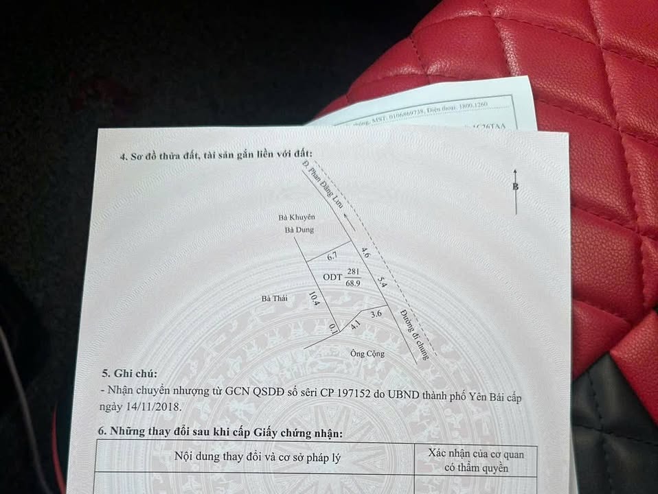 Đất nền Phan Đăng Lưu Yên Bái 69m² - Sổ đỏ chính chủ!