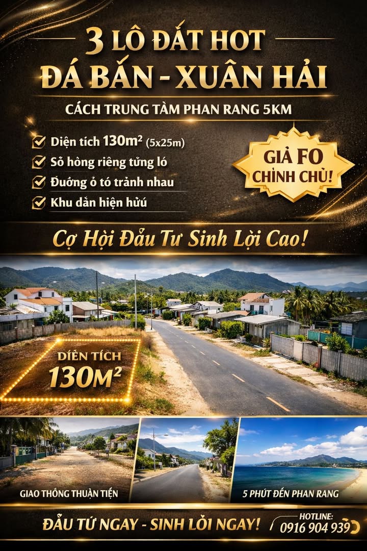 Đất Thổ Cư 130m² Sổ Hồng Riêng - Giá 550 Triệu/Lô Tại Phước Hải, Nha Trang