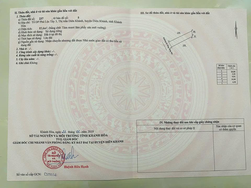 Đất nền Diên Khánh 86m² giá 1.58 tỷ - Sổ đỏ chính chủ