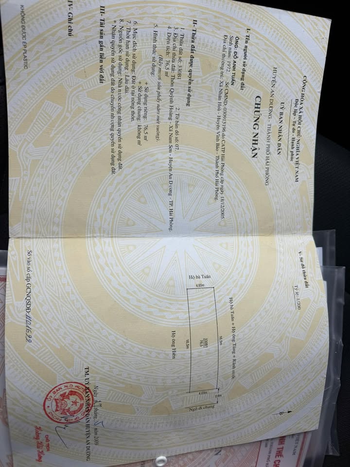 Đất nền 80m² An Dương, Hải Phòng - Sổ đỏ sẵn, gần QL5