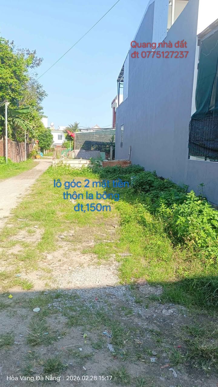Bán Đất Lô Góc 2 Mặt Tiền Thôn La Bông, Đà Nẵng - 150m² Giá 1.95 Tỷ