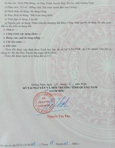 Đất nền Duy Trinh 215m² - Sổ đỏ chính chủ, giá chỉ 5xx triệu