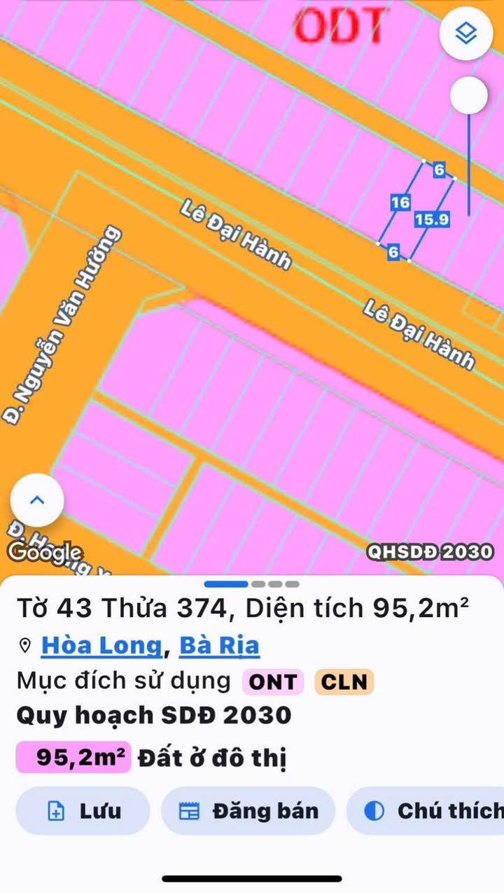 Đất nền mặt tiền Văn Tiến Dũng, Cao Lãnh 96m² - Pháp lý rõ ràng!
