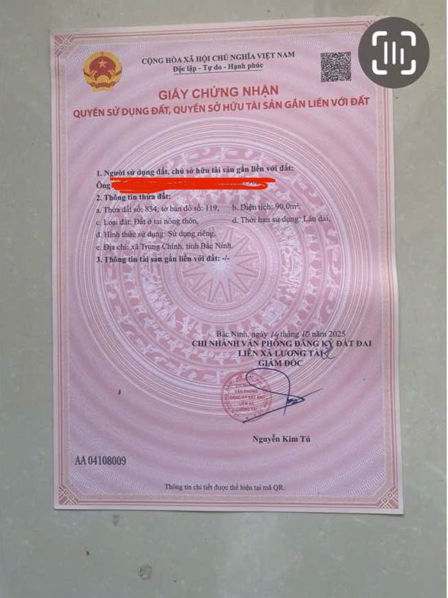 Bán Đất Lô Góc 80m² Mặt Tiền 5.8m Lương Tài, Bắc Ninh - Giá 1.8 Tỷ