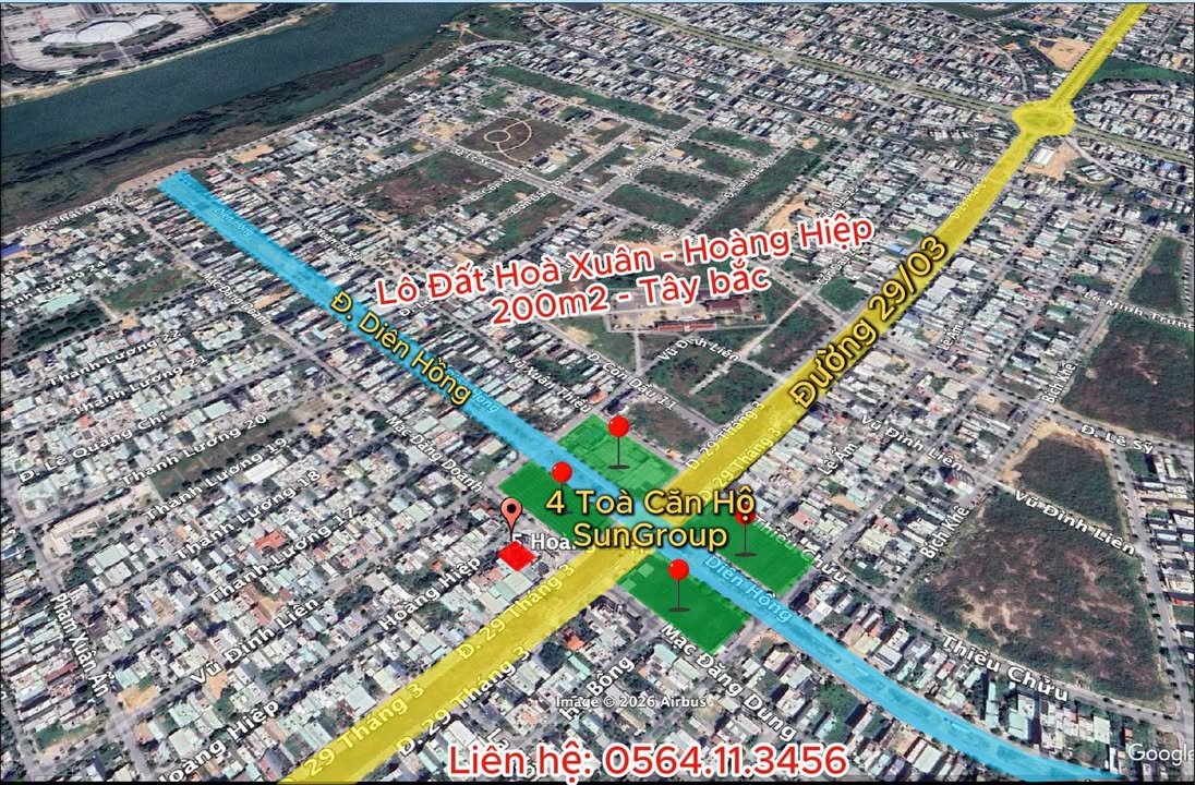 Đất Nền Hòa Xuân 200m² - Sát Căn Hộ SunGroup, Kinh Doanh Đắc Lộc