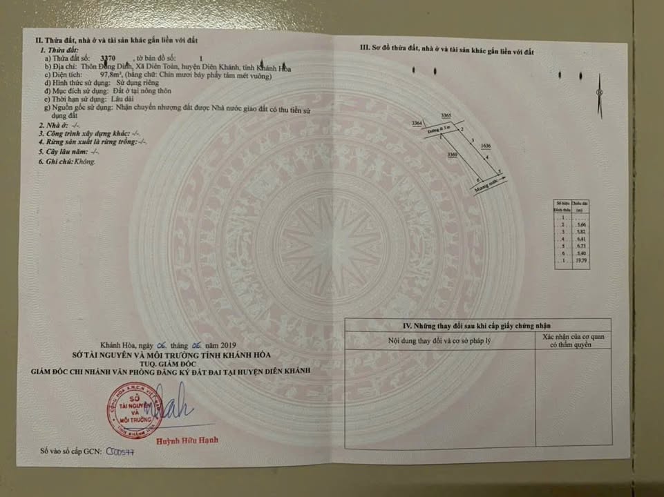 Bán đất Diên Toàn 97m² full thổ cư - Sổ sẵn, giá 1.17 tỷ